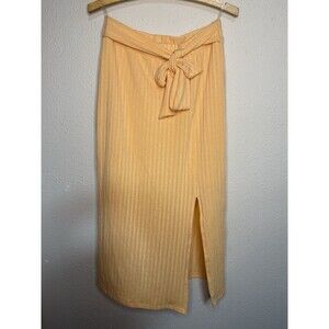 Women’s Endless Blu Size Medium Sweater Material Maxi Skirt With Slit And Tie